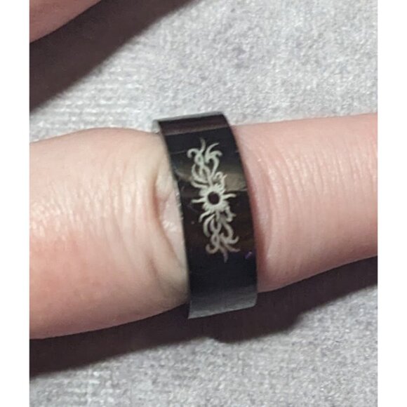 Black Stainless Steel Tribal Sun Design 316L Ring Size 10 1/2 - Picture 14 of 16